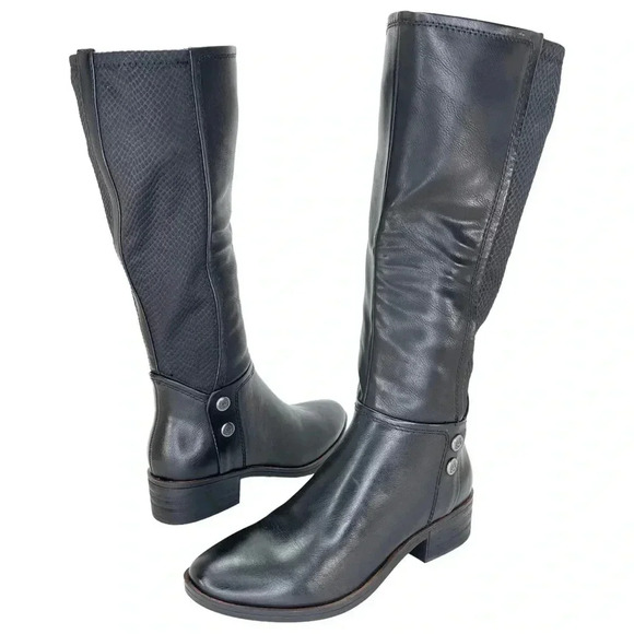 Baretraps Madelyn Black Faux Leather Mid Calf Womens Boots Size 5.5M - Picture 7 of 9